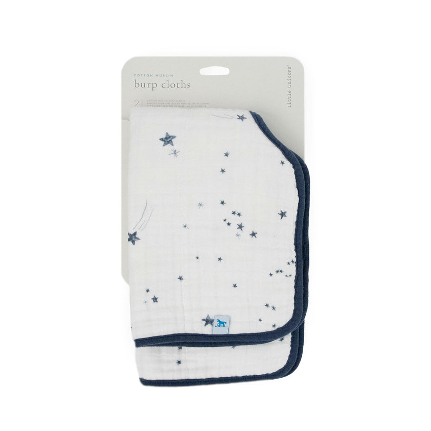 Cotton Muslin Burp Cloth 2 Pack - Shooting Stars