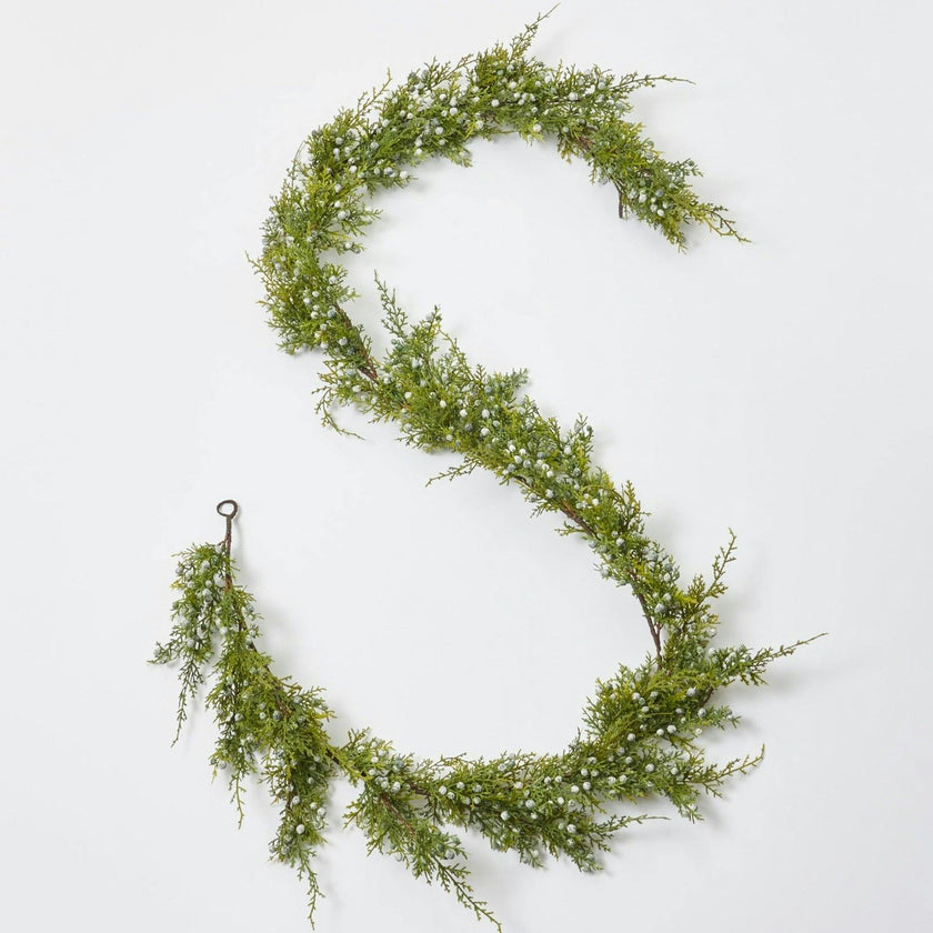 Seeding Winter Juniper Berry Greenery Classic Christmas Garland Holiday Table Runner