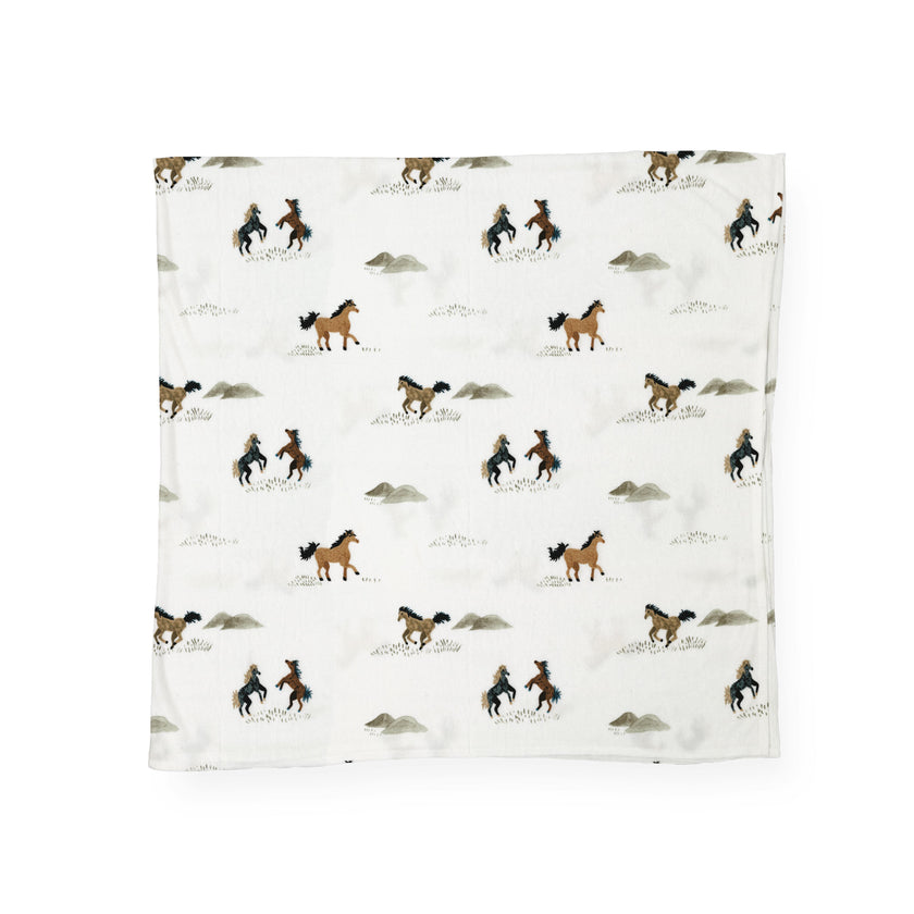 Stretch Knit Swaddle Blanket 2 Pack - Wild Horses