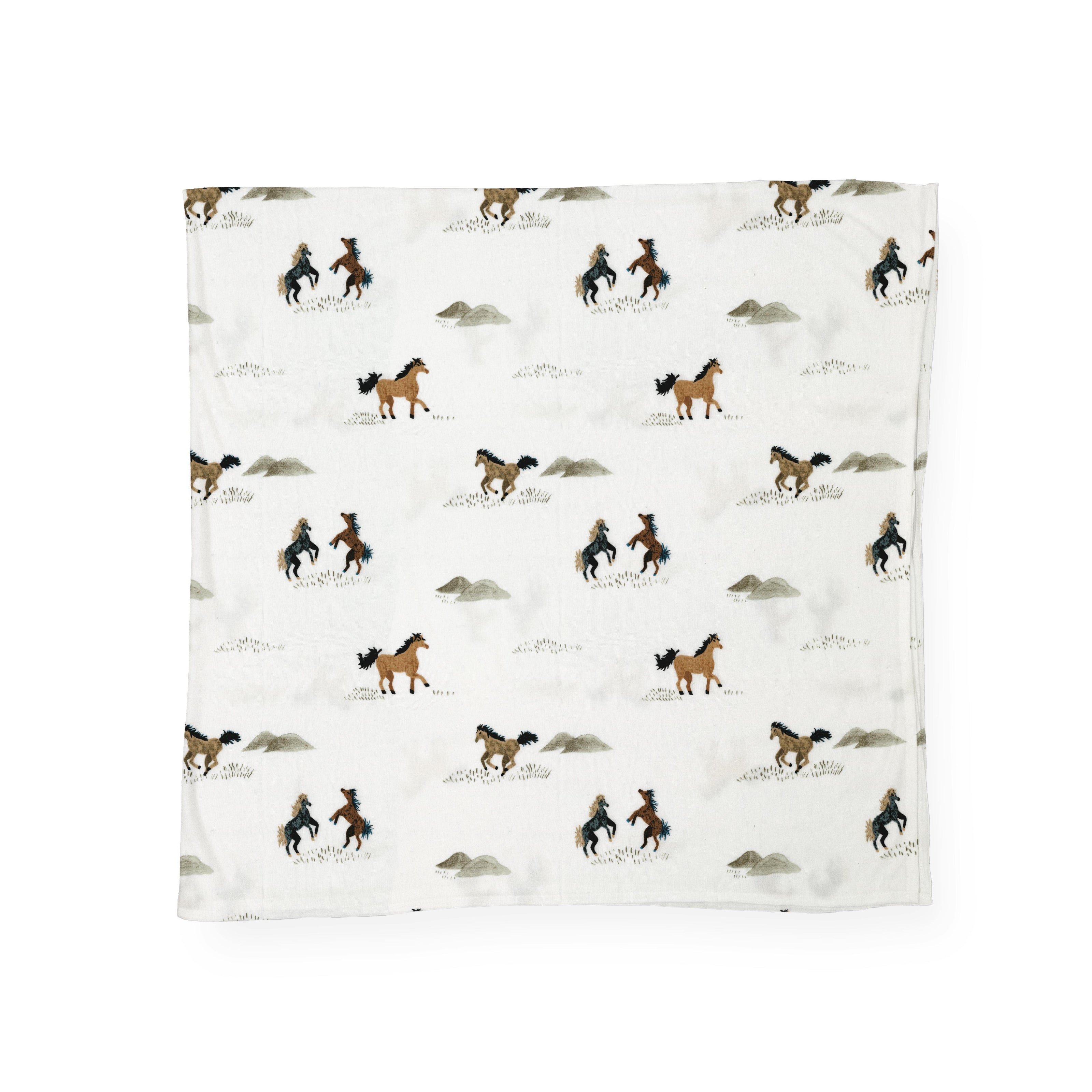 Stretch Knit Swaddle Blanket - Wild Horses