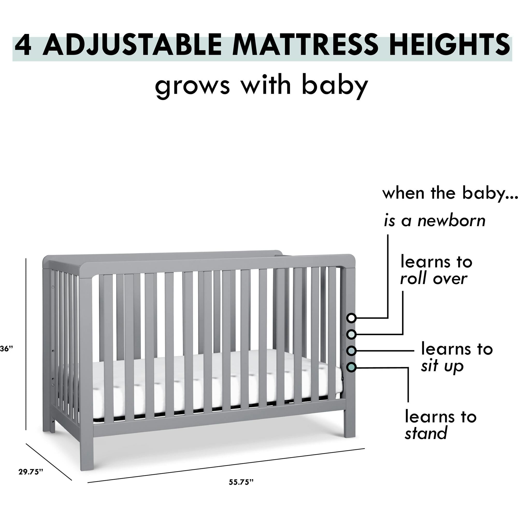 Colby 4-In-1 Low-Profile Convertible Crib