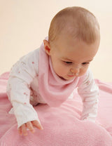 Textured Knit Blanket Pink Melange