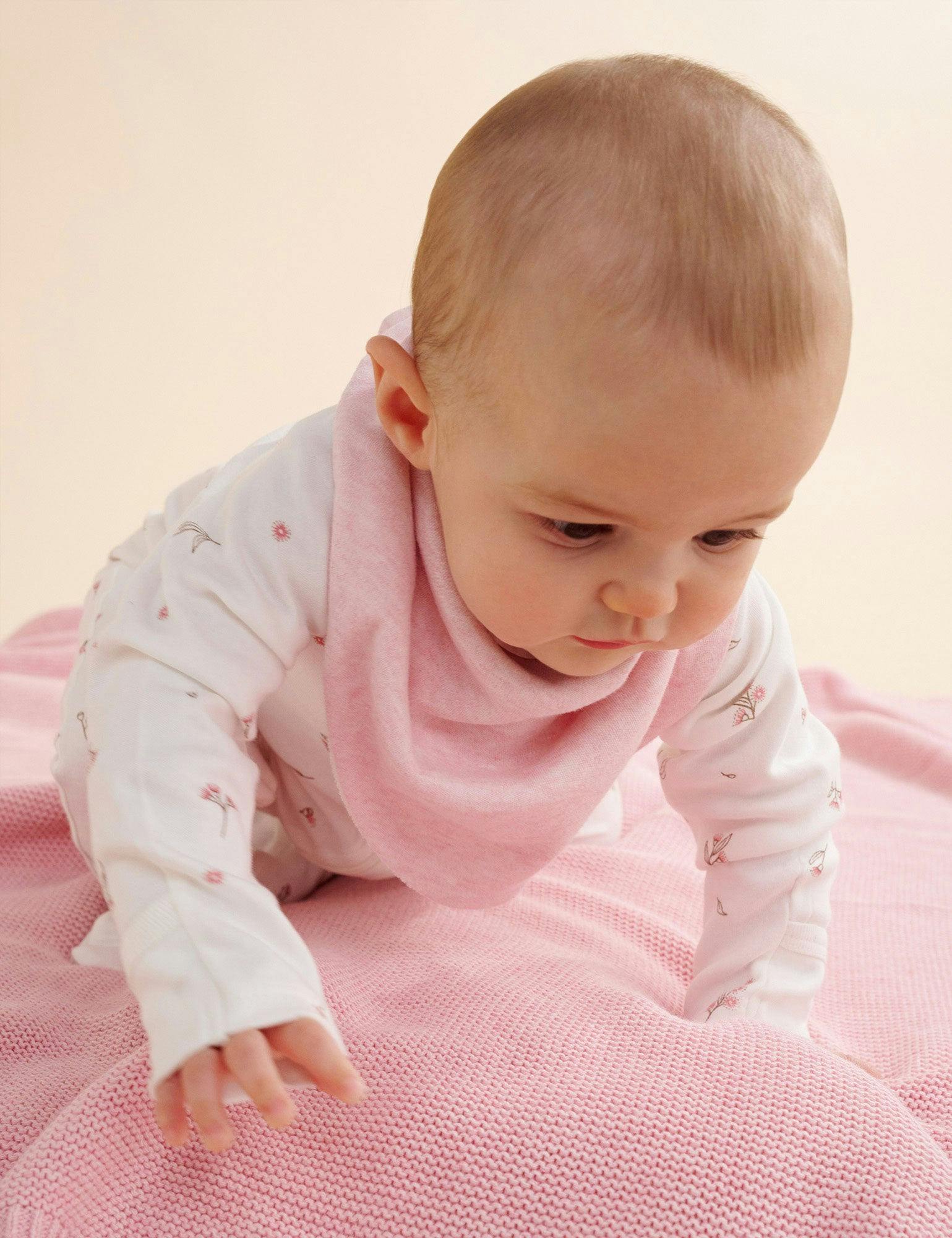 Textured Knit Blanket Pink Melange