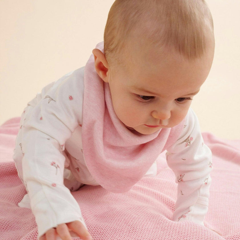 Textured Knit Blanket Pink Melange