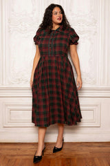 Sophia Dress in Evergreen Plaid