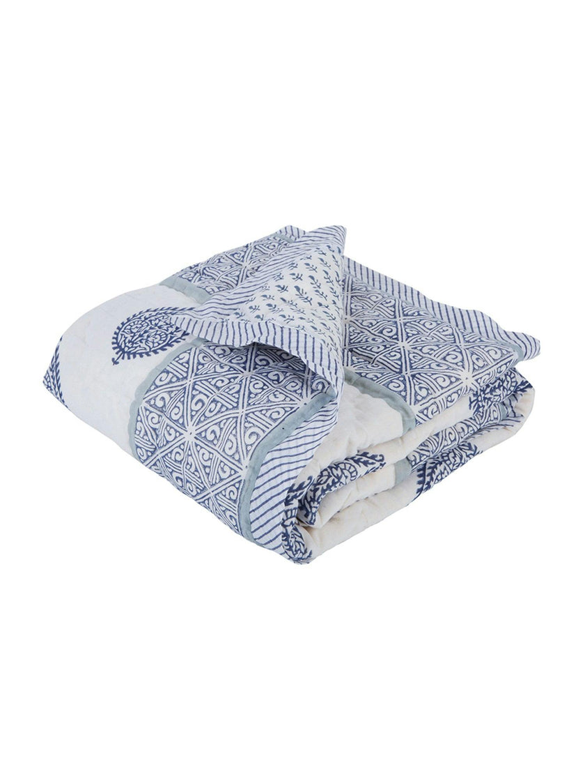 Block-Printed Cotton Crib Quilt