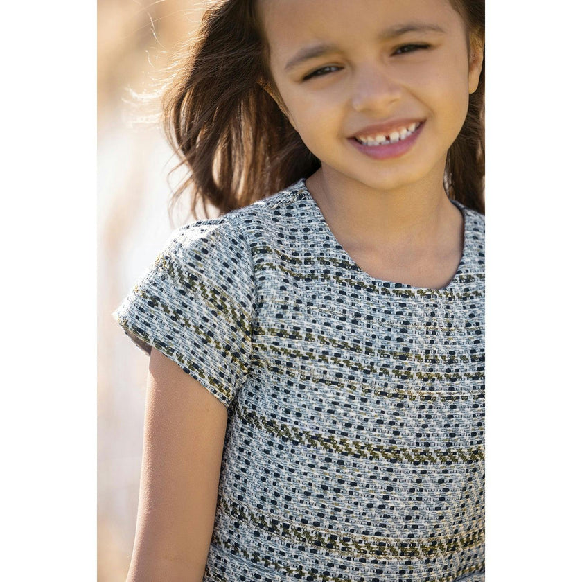 TARTINE ET CHOCOLAT Storm Green Jacquard Party Dress
