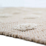 Nop Jute & Cotton Polka Dot Fringed Rectangular Rug