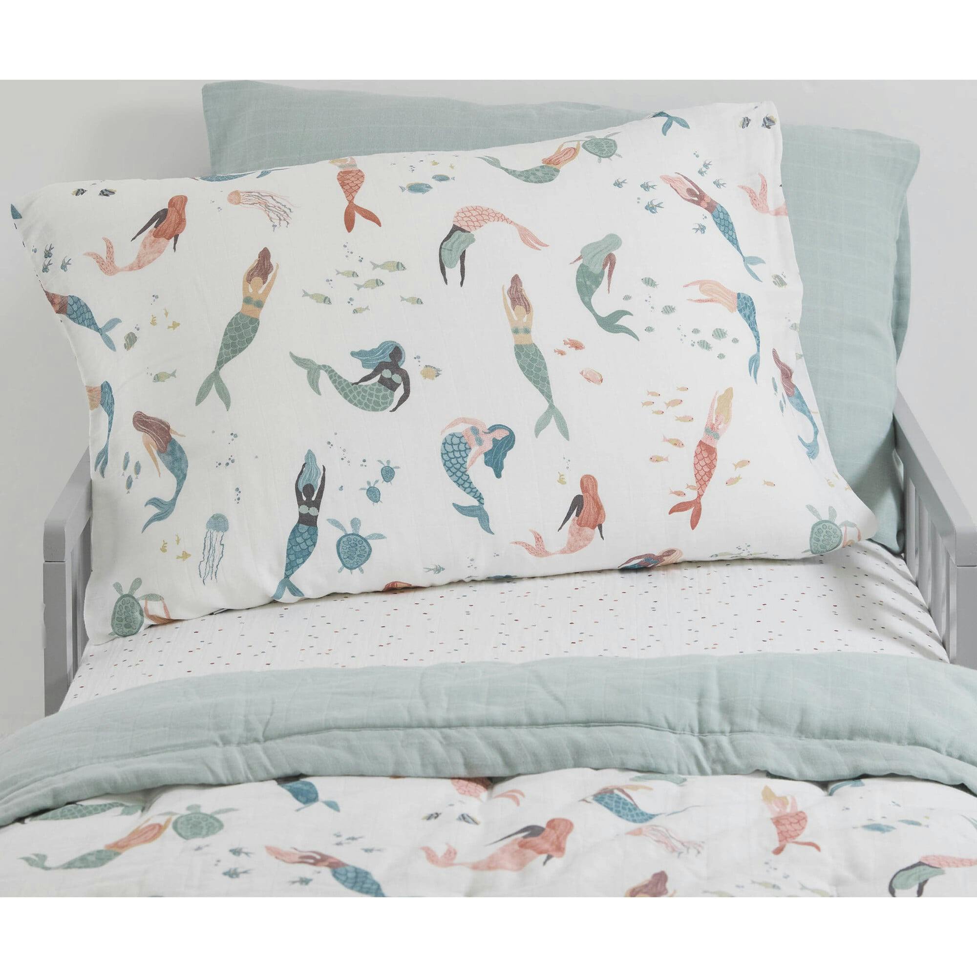 Cotton Muslin Pillowcase 2 Pack - Mermaid Party