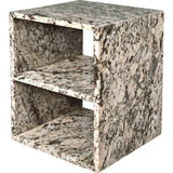 Sloane 20" Modern Natural Marble Handmade Rectangular 2-Shelf End Table