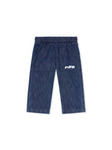 Indigo Type Logo Denim Logo Pants