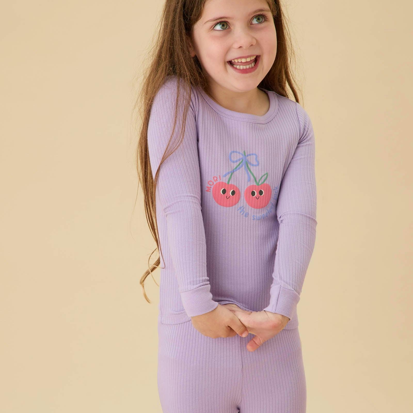 Cherry Ribbed Pajama Set