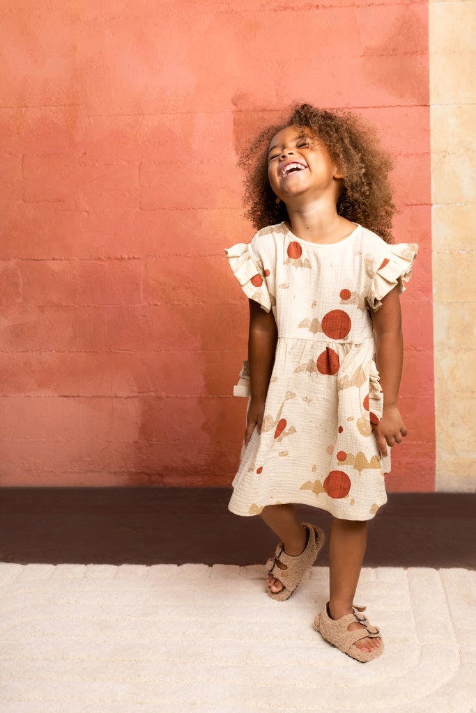 Girls Fit-N-Flare Box Pleats Sleeve Pocket Dress