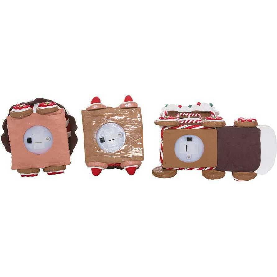 4.3-Inch Claydough 3D LED Gingerbread Train Set of 3 Pieces