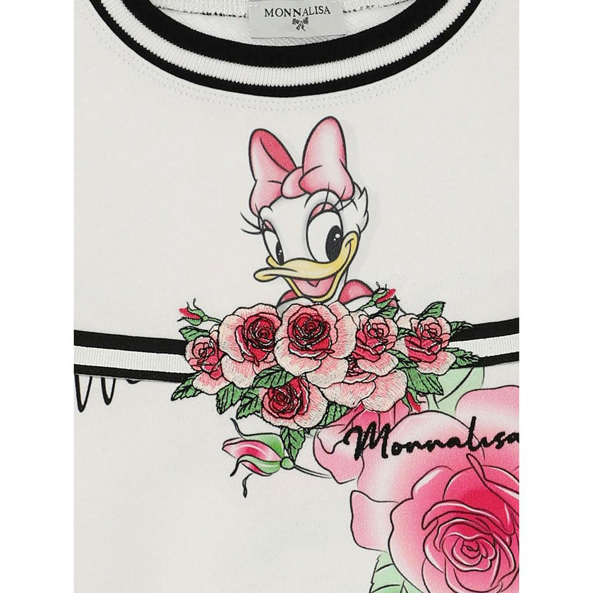 White Daisy Duck Poplin Dress
