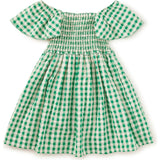 Flutter Sleeve Smocked Dress, Green