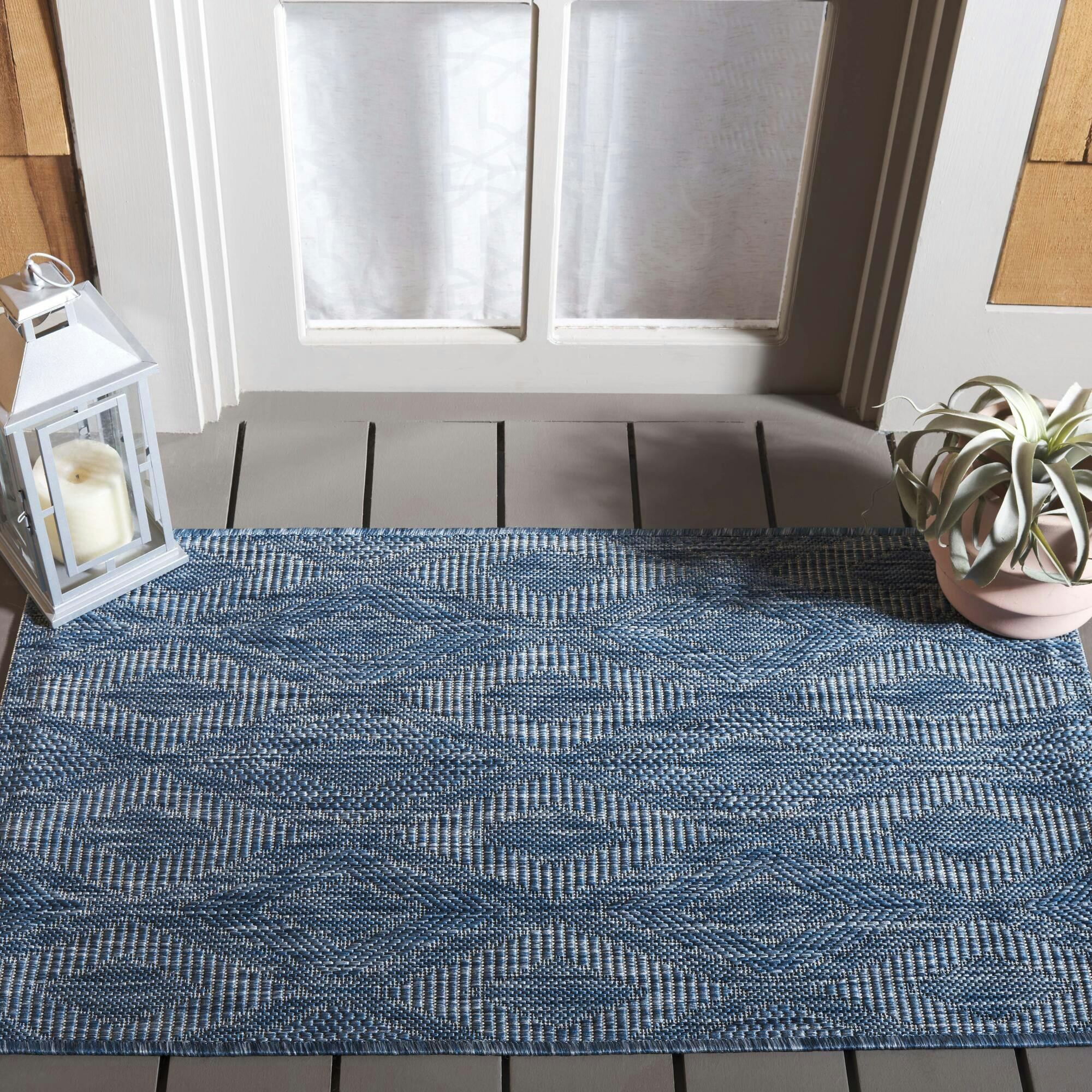 Courtyard August Indoor/Outdoor Rug, Navy