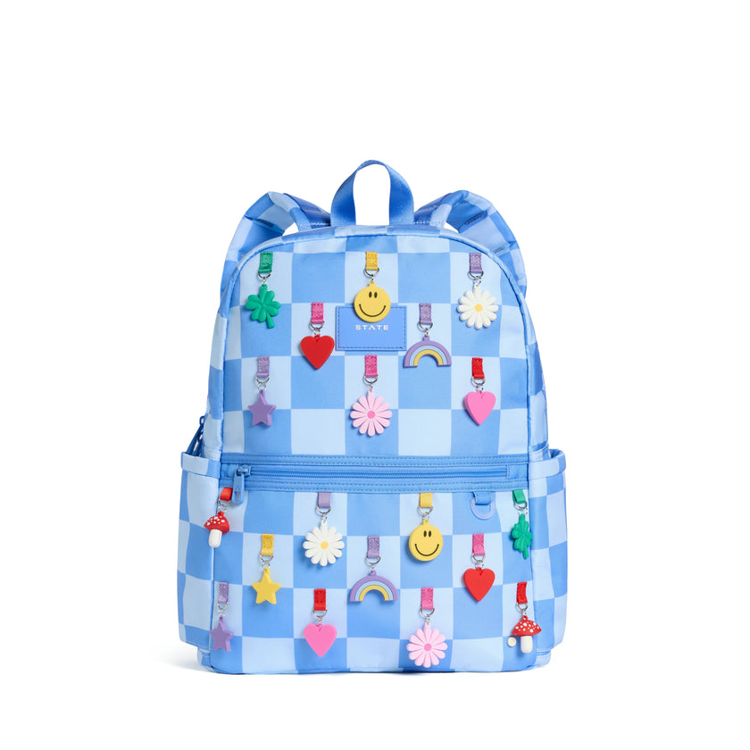 Kane Double Pocket Backpack, Charms Blue Checkerboard