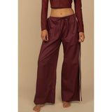 Sporty Drawstring Wide-Leg Pant