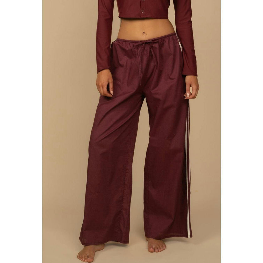 Sporty Drawstring Wide-Leg Pant