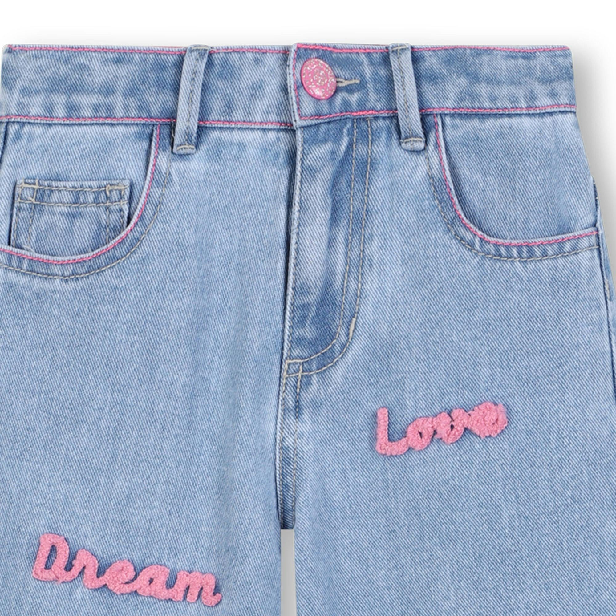 Embroidered denim pants