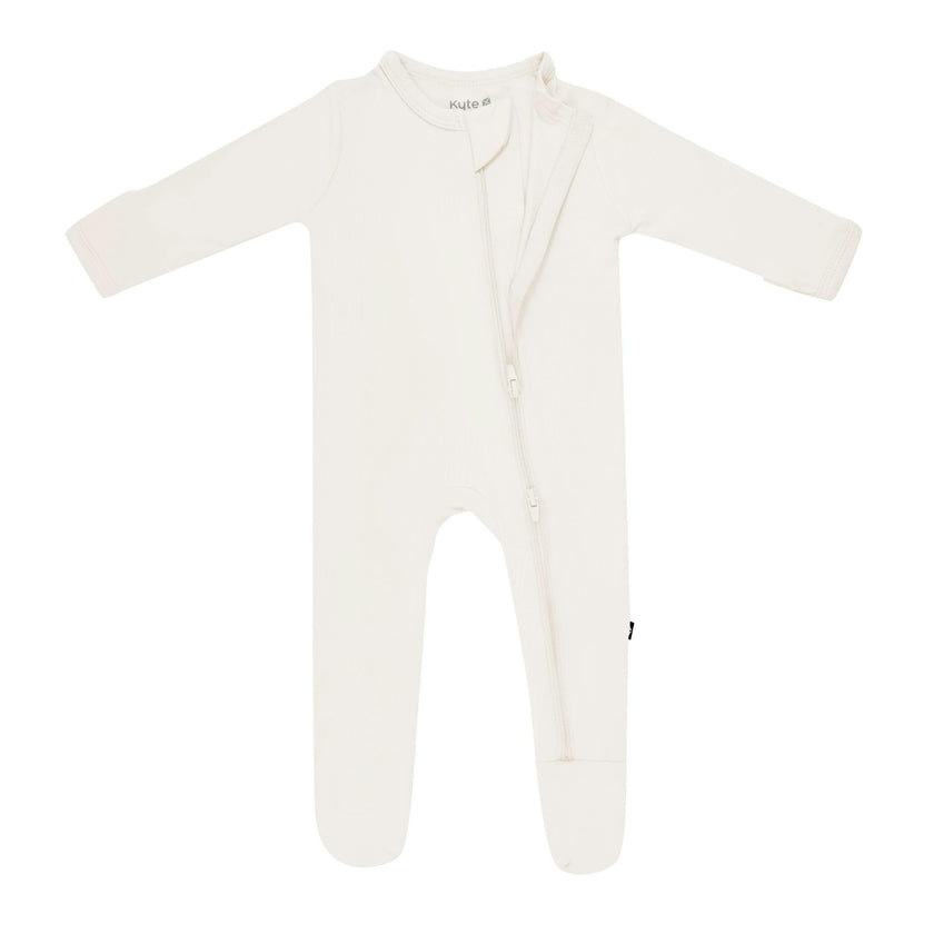 Zippered Footie in Oat
