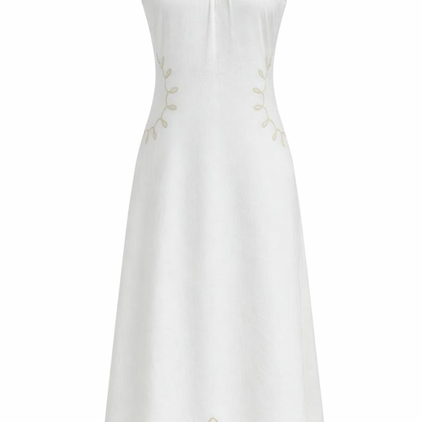 Morris Ivory Embroidery Midi Dress
