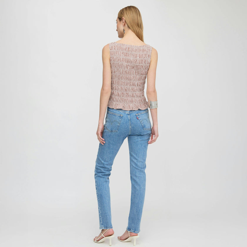 The Phoebe Nap Top - Cognac Gingham