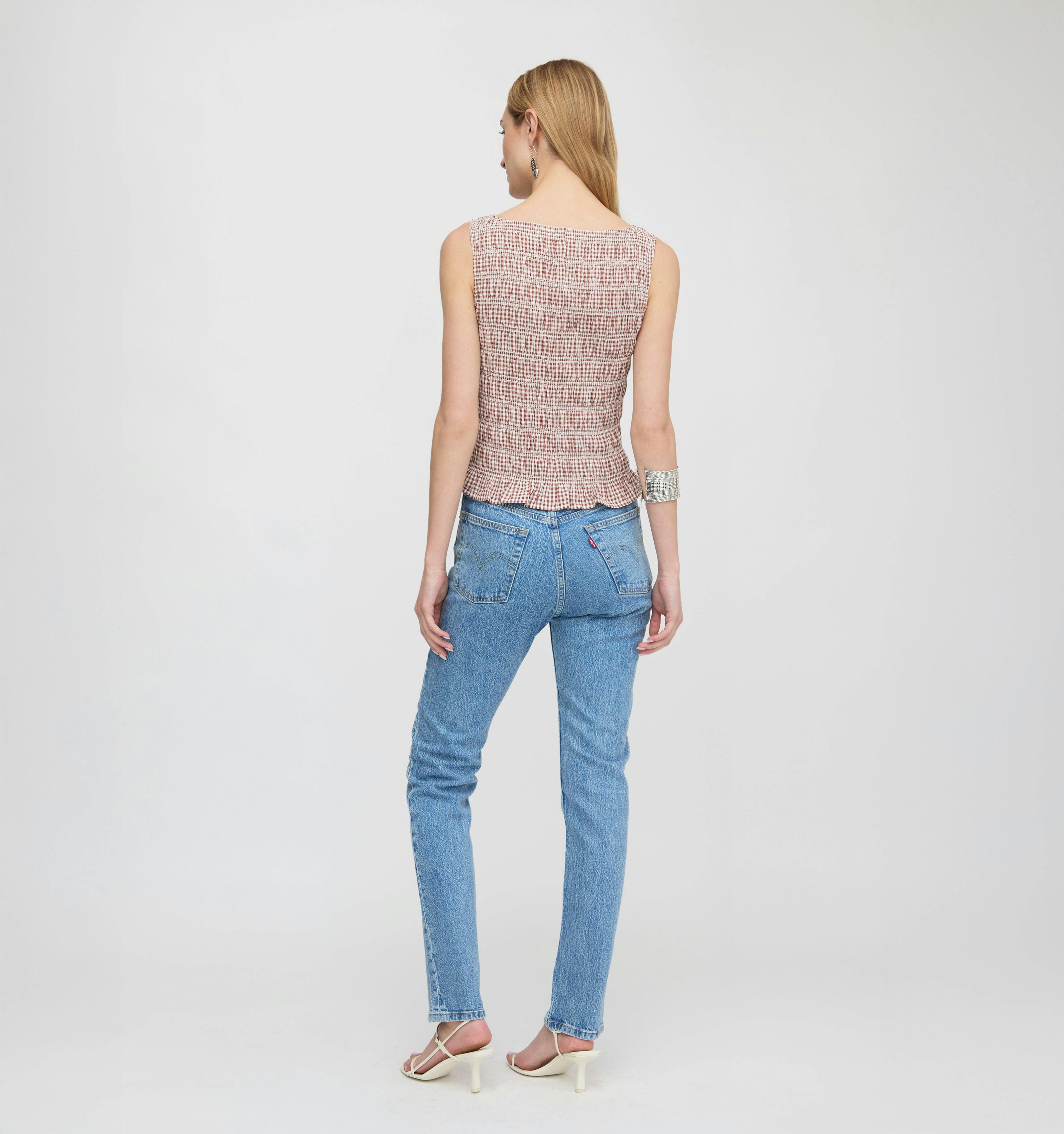 The Phoebe Nap Top - Cognac Gingham