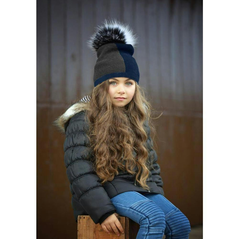 Color Block Knit Hat (Snap On Pom Sold Separately)