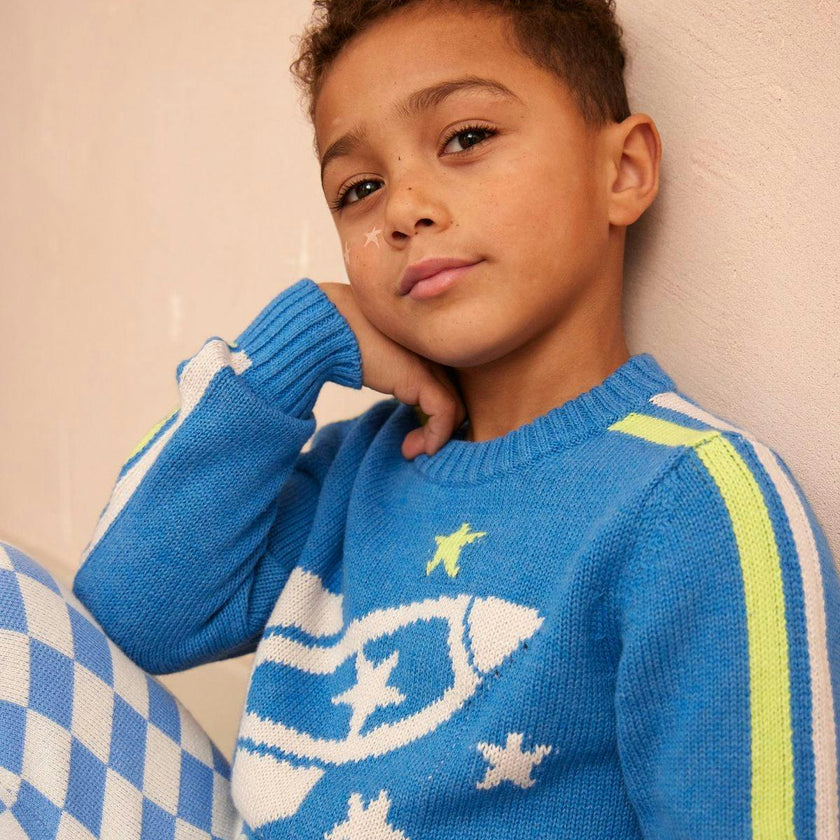 Striped Rocket Jumper | Hussar Blue