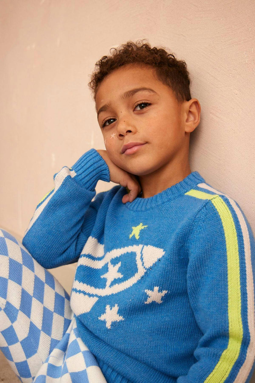 Striped Rocket Jumper | Hussar Blue