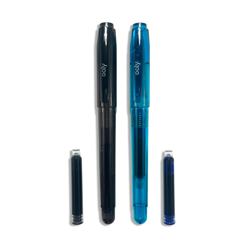 Splendid Duo Fountain Pens - Black & Blue Ink - Set of 2