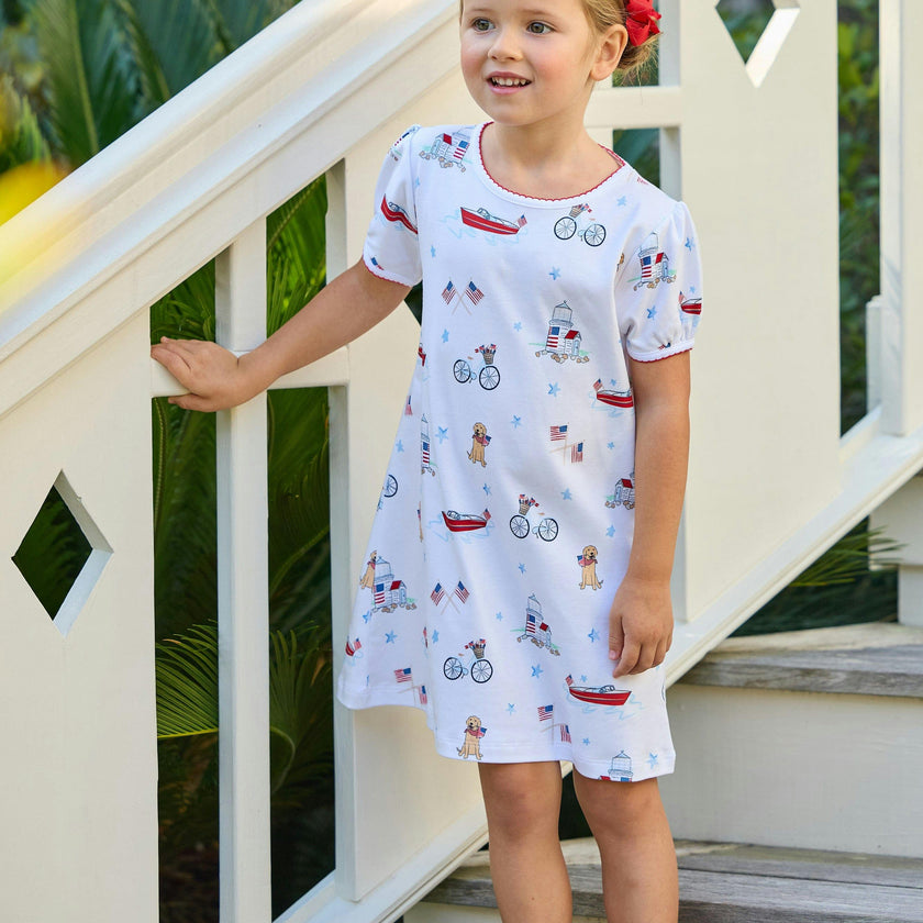 Printed T-Shirt Dress - Coastal Summer
