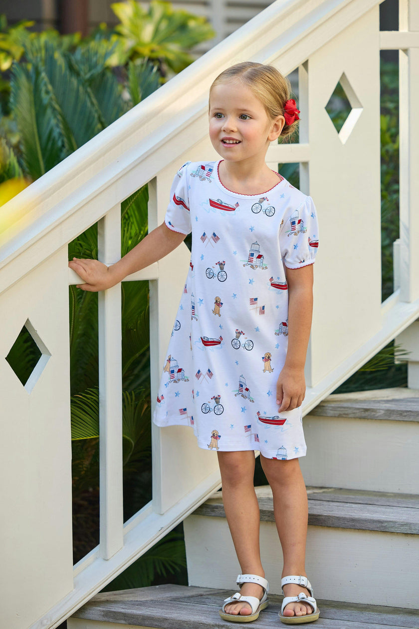 Printed T-Shirt Dress - Coastal Summer