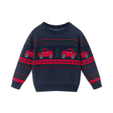 Boys Sweater & Jogger Set | Christmas Tree Trucks - Navy