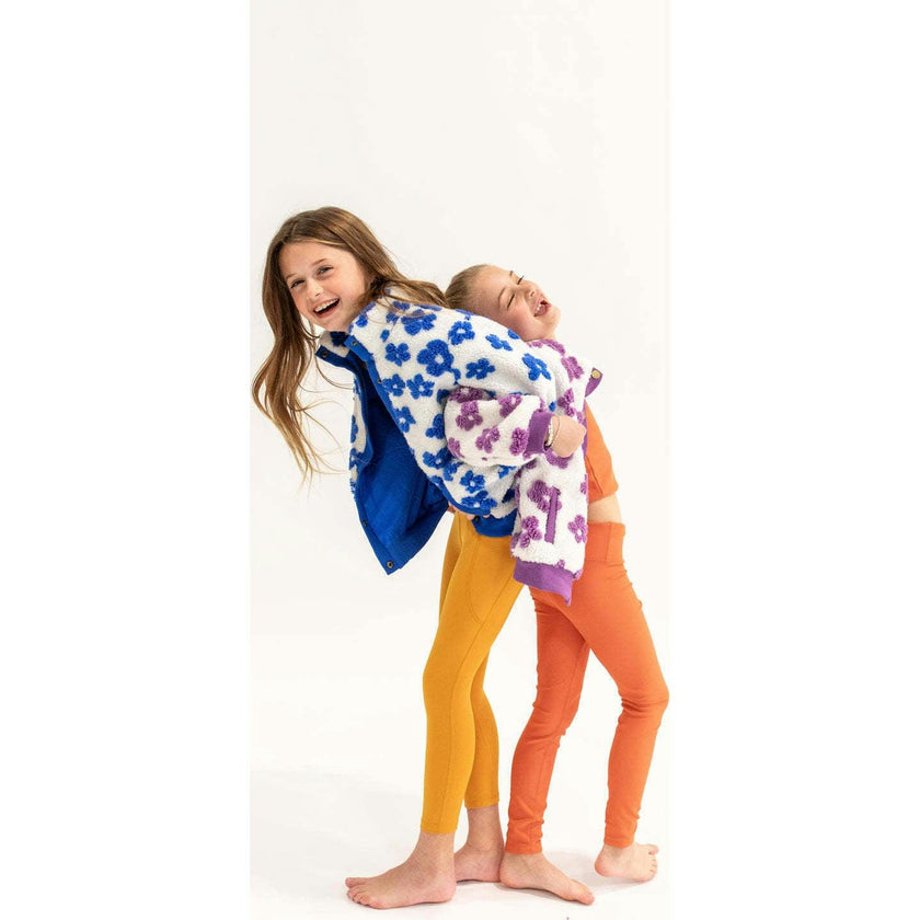 Flower Power Fleece Jacket, Purple
