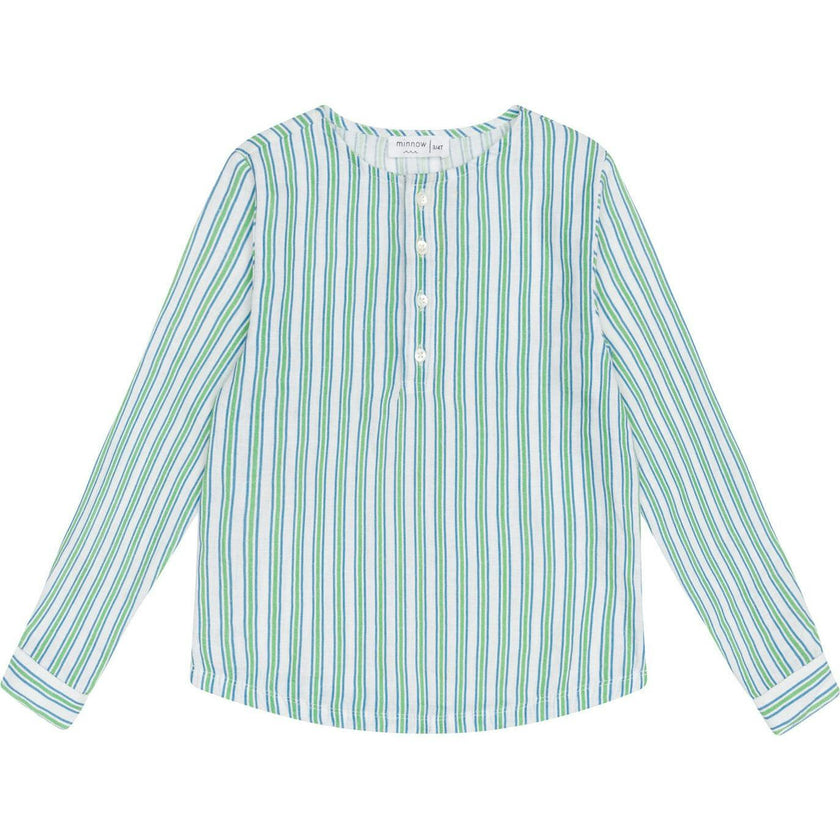 unisex tamarin stripe linen henley
