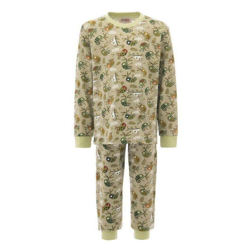 Green Chameleon Print PJ Set