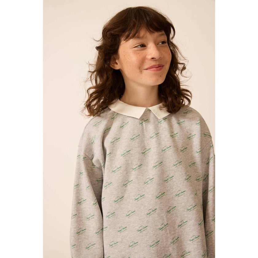 Organic Sweatshirt Dress in Heather Grey