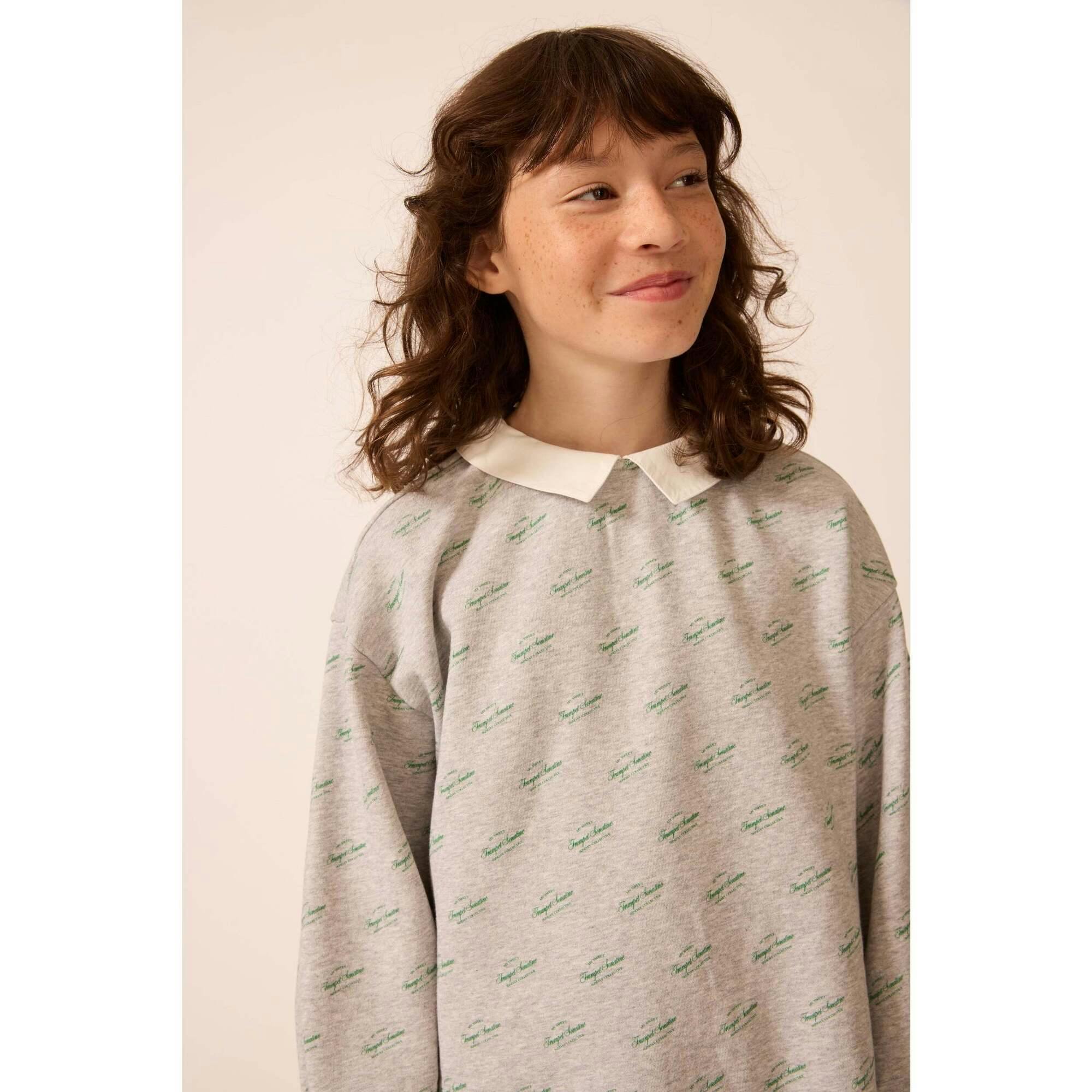 Organic Sweatshirt Dress in Heather Grey