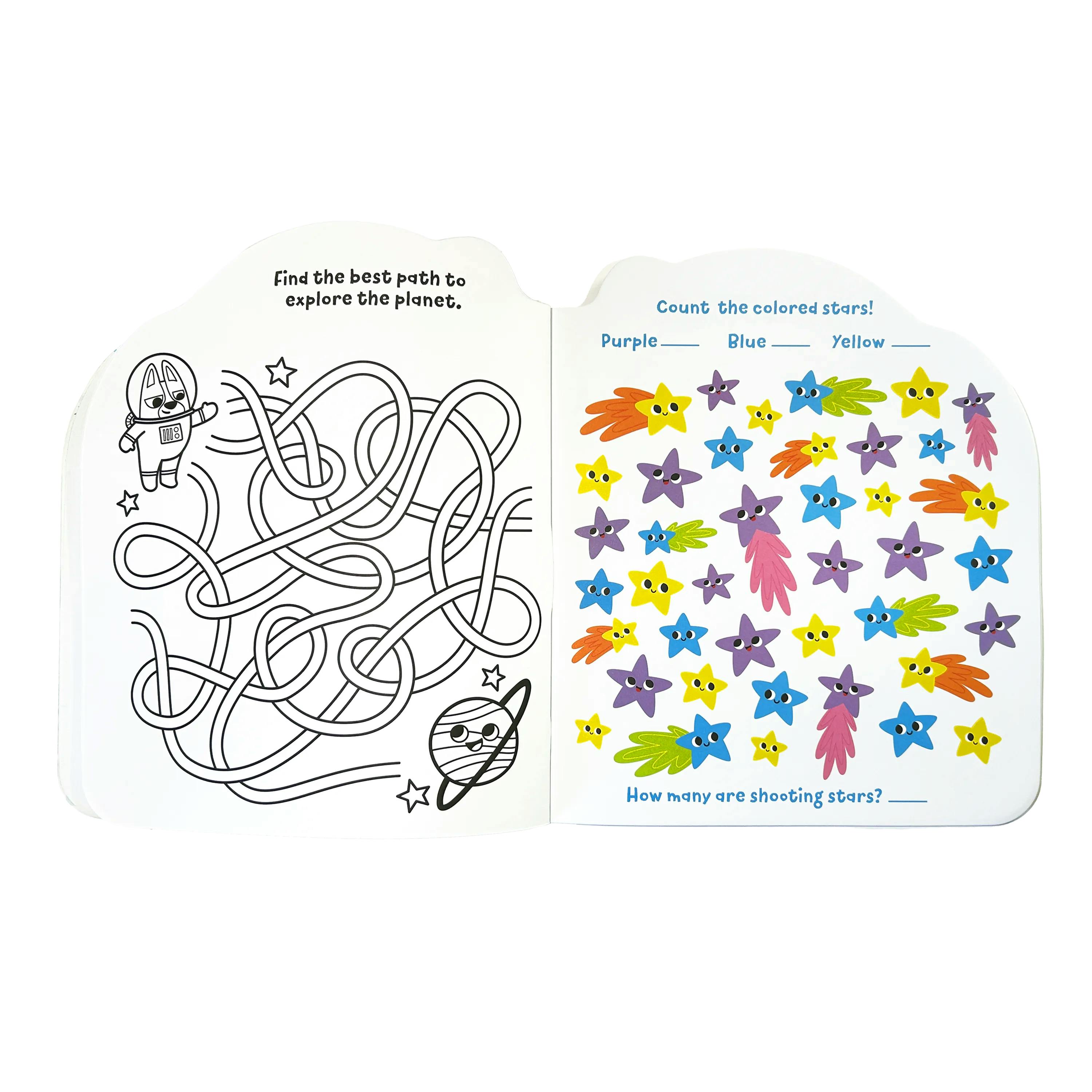 Playful Pages Activity Book - Games Coloring Stickers - Pets in Space