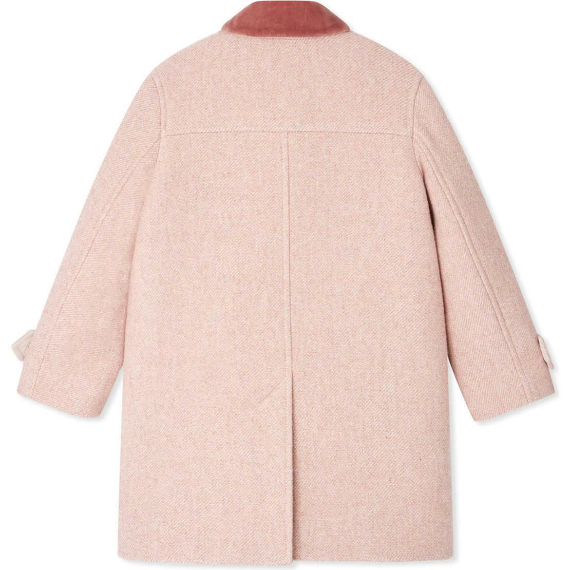 BONPOINT Jaida Velvet Collar Pea Coat - Delicate Pink