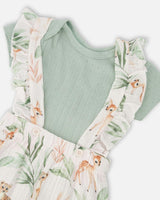 Pointelle Onesie And Cotton Muslin Shortall Set