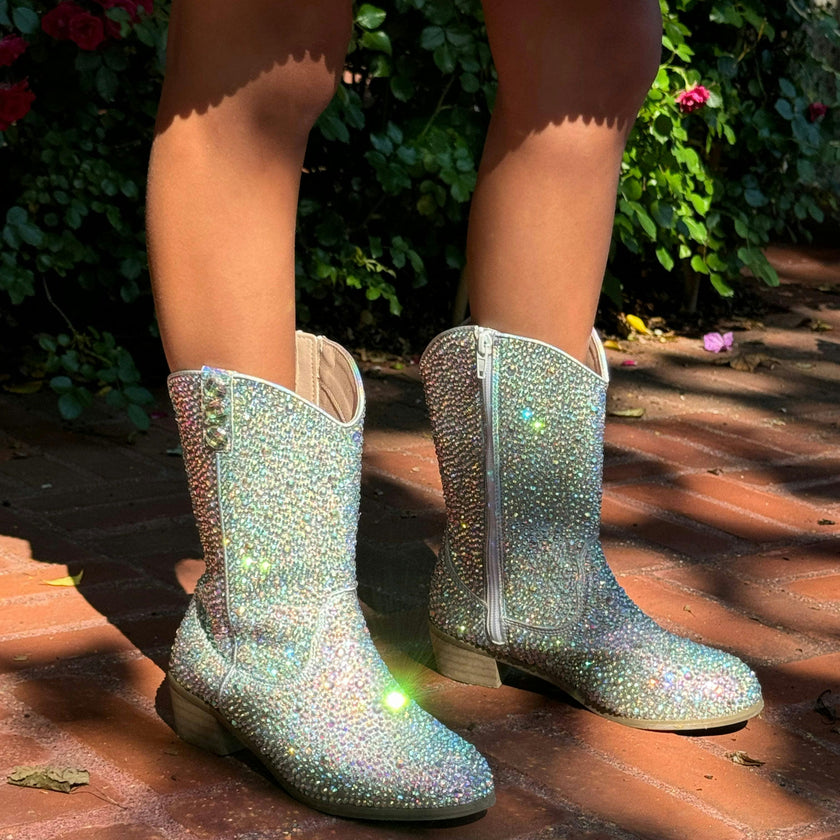 Silver Crystal Cowgirl Boots
