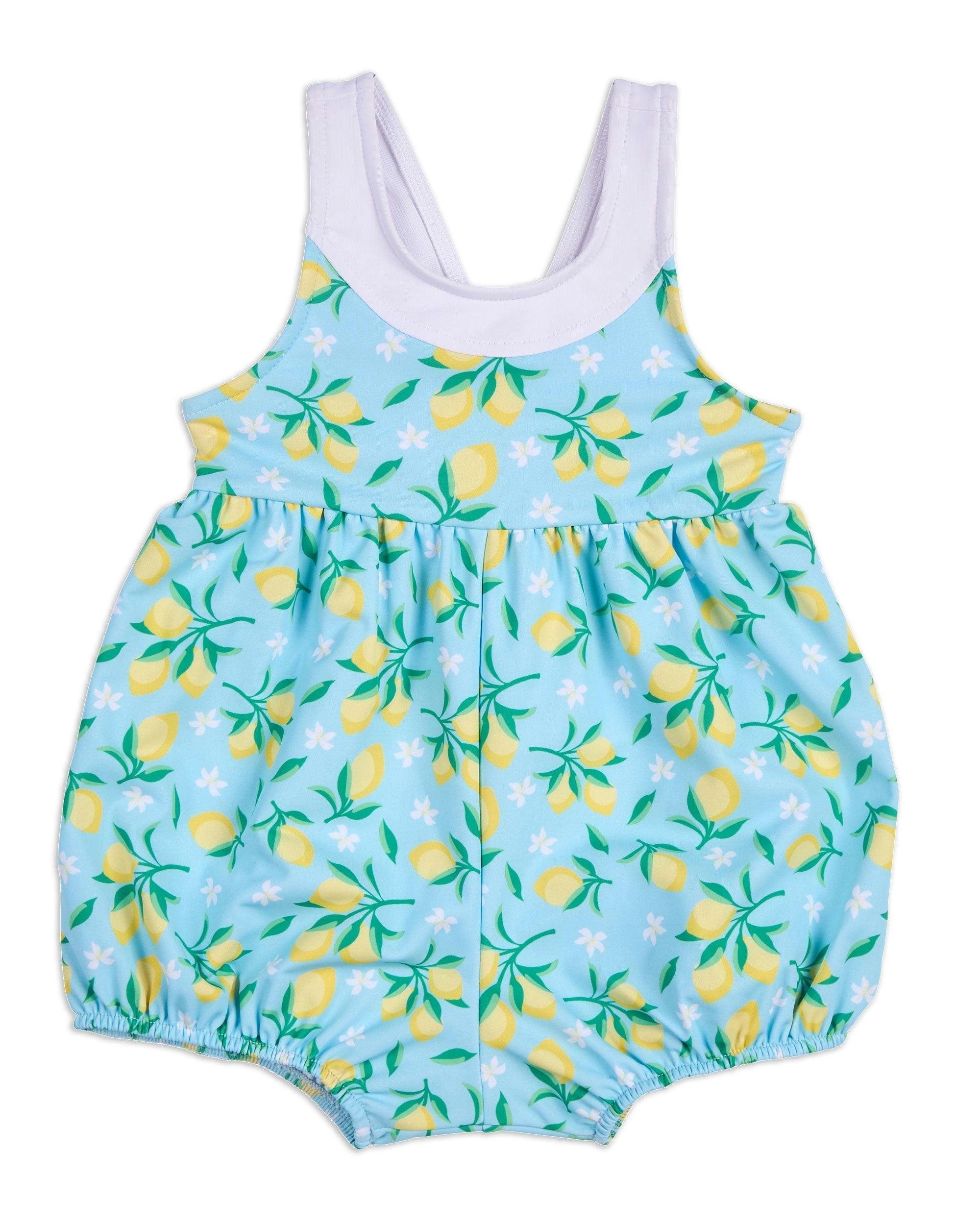 Lemon Print Bubble Bottom Swimsuit