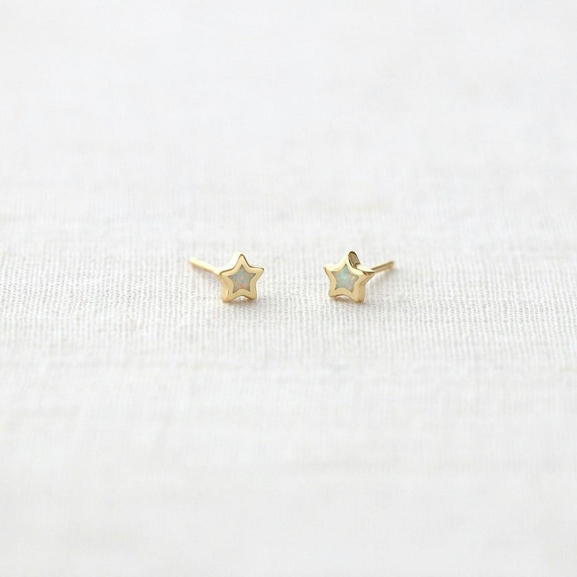 Opal Star Stud Earrings