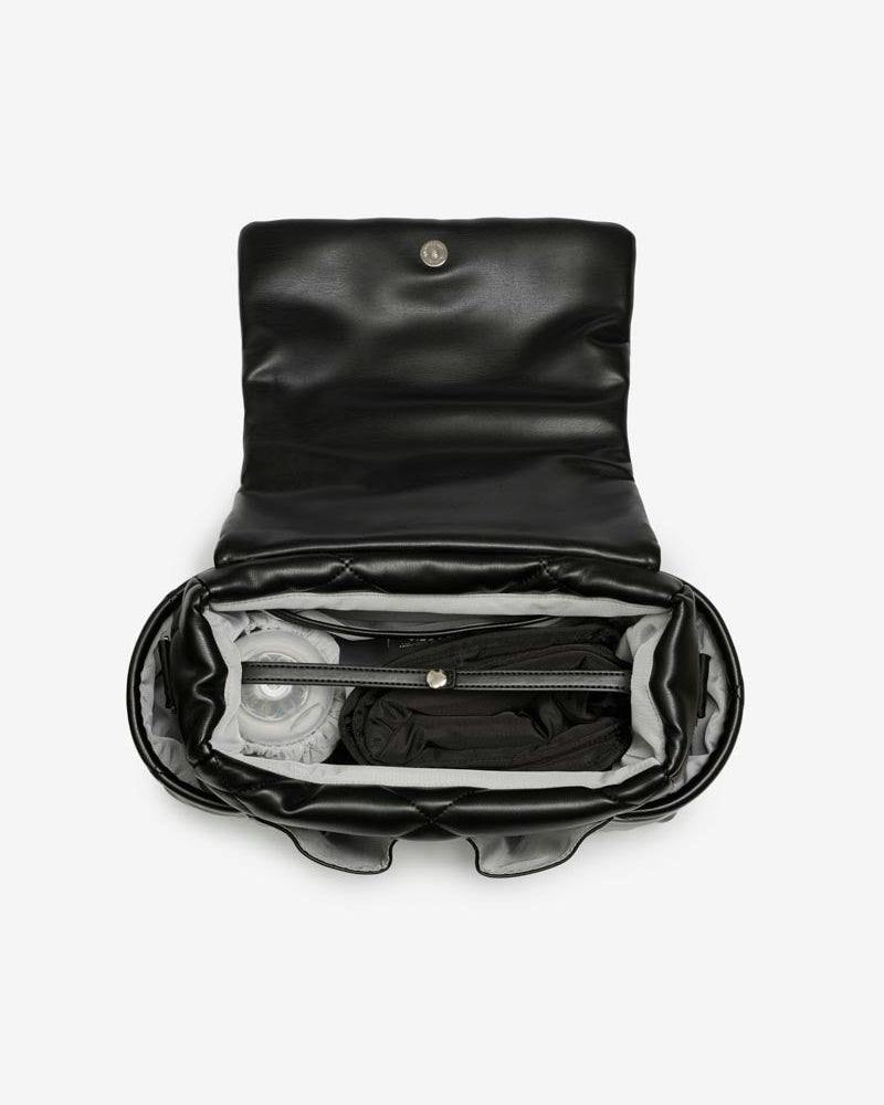 Nova Eco Compact Changing Bag Black Quilted Faux Leather