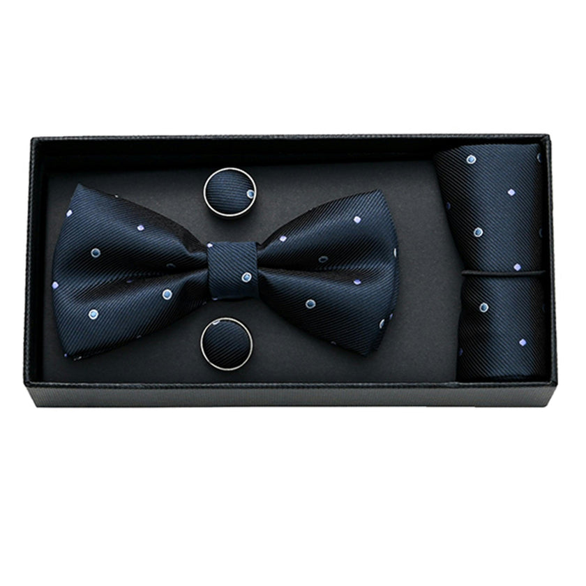 Black and Purple Dotted Bowtie Set