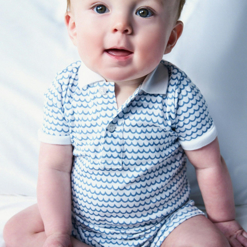 Baby's Pima Louis Play Romper in La Mer
